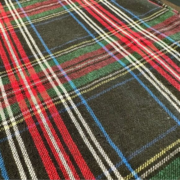 Infinity Scarf with Snap Buttons. Plaid Red Black Blue (1016) - Picture 4 of 4